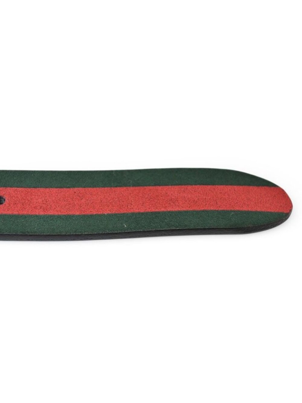 Gucci Belt Reversible 85 Leather Sherry Line Black Green Red - Picture 5 of 13